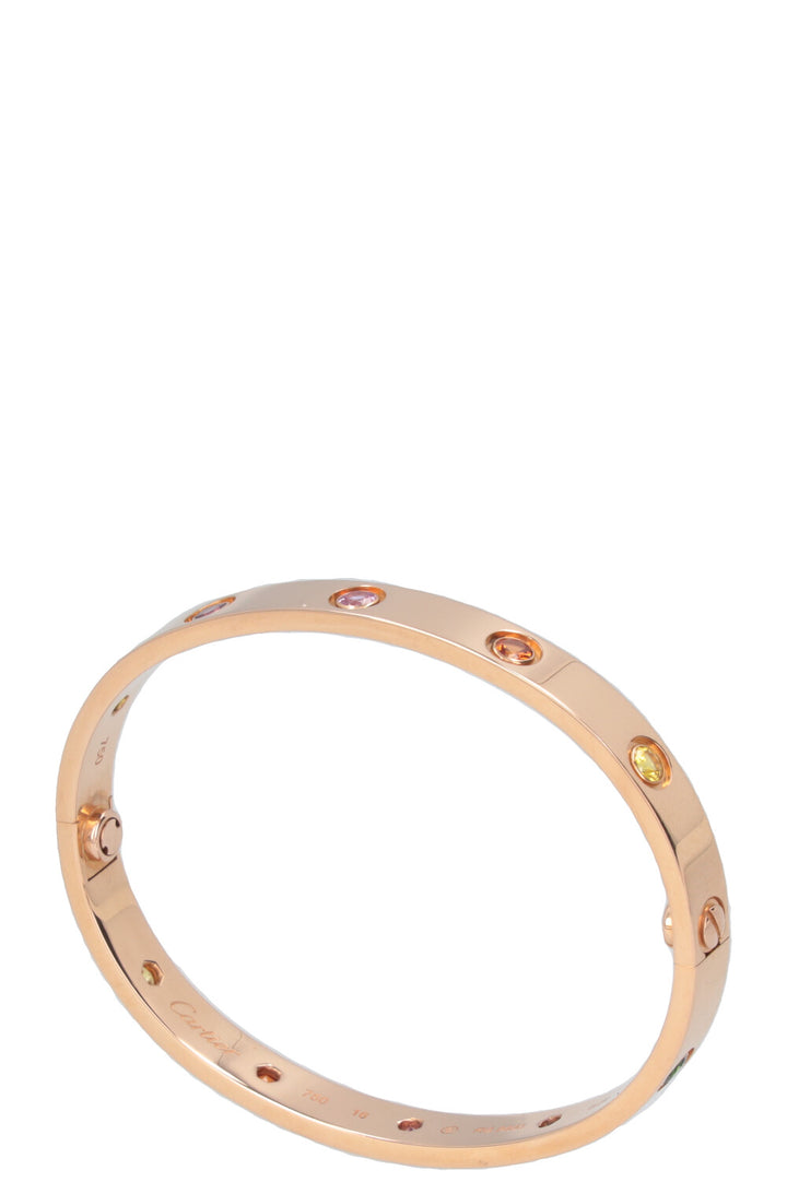 CARTIER Classic Love Bracelet Rainbow Edition 18k Rose Gold