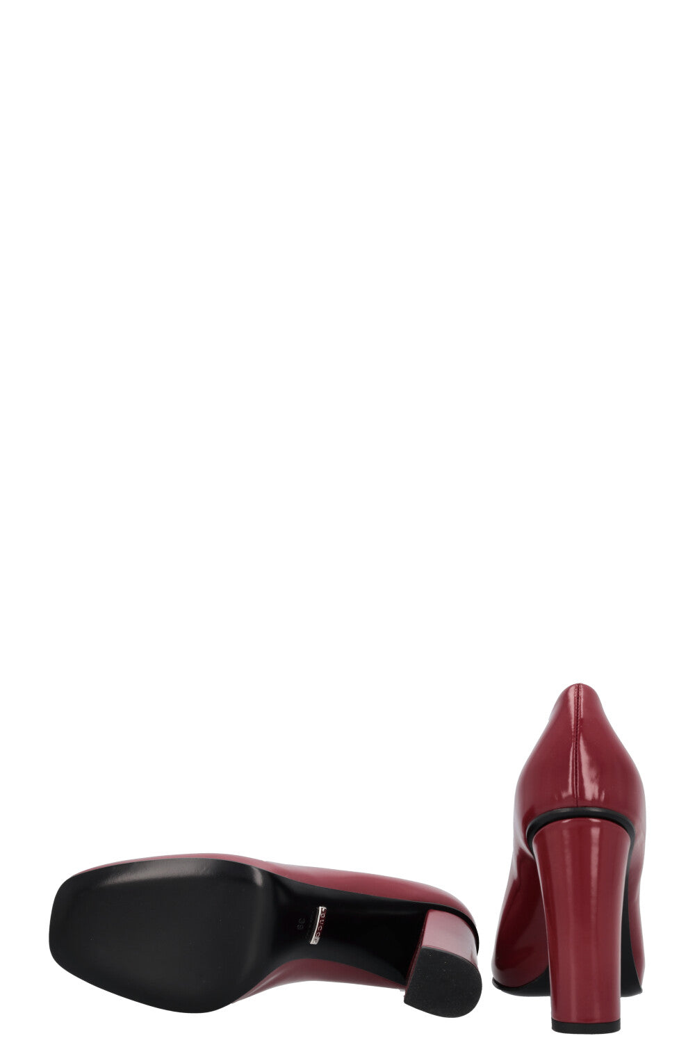 GUCCI Horsebit Block Heels Burgundy