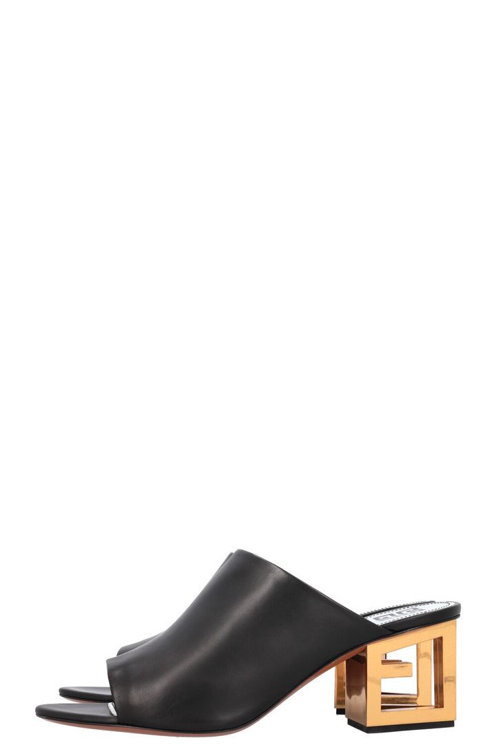 GIVENCHY Triangle Mule Black Gold