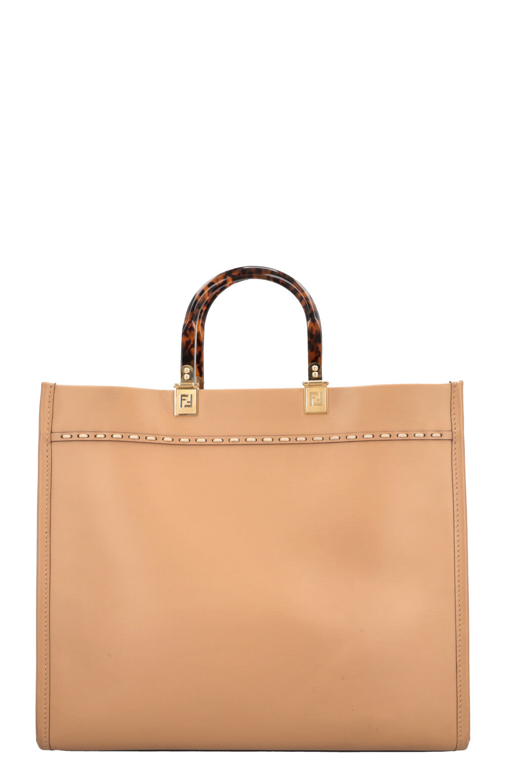 Sac cabas moyen FENDI Sunshine en python caramel