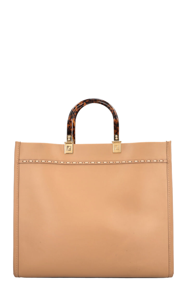 Sac cabas moyen FENDI Sunshine en python caramel