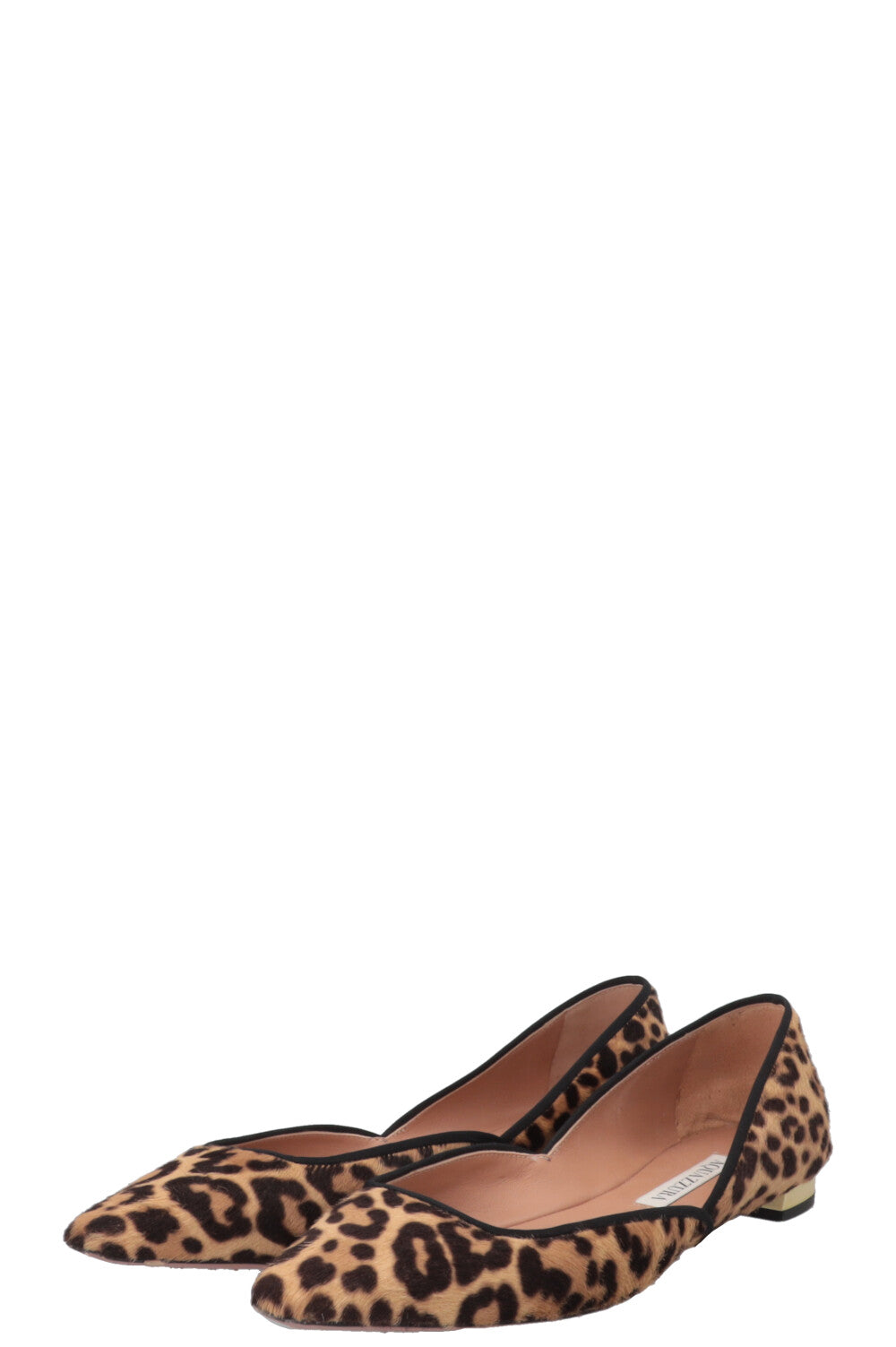 AQUAZZURA Ballerines plates Maia motif léopard marron