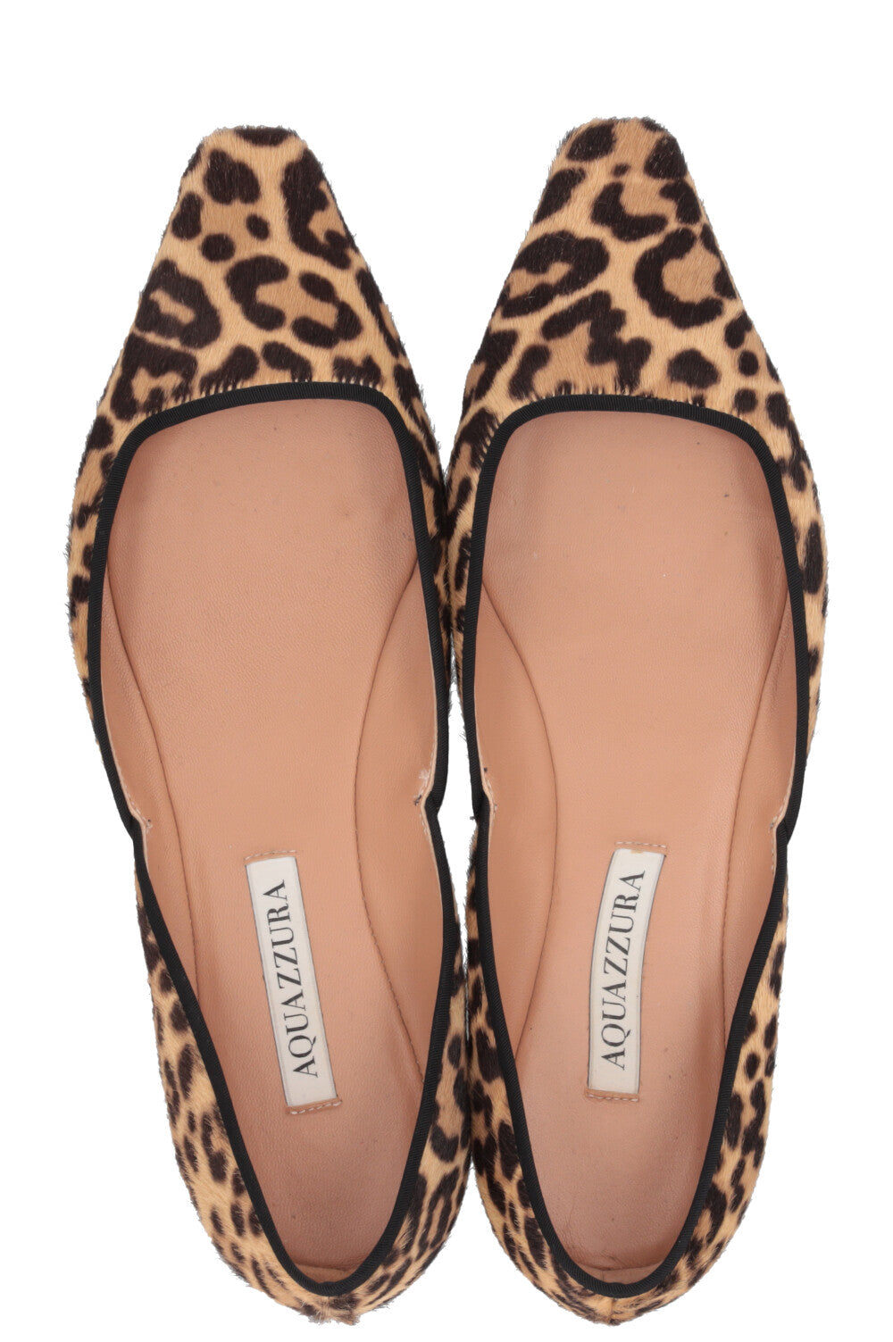 AQUAZZURA Ballerines plates Maia motif léopard marron