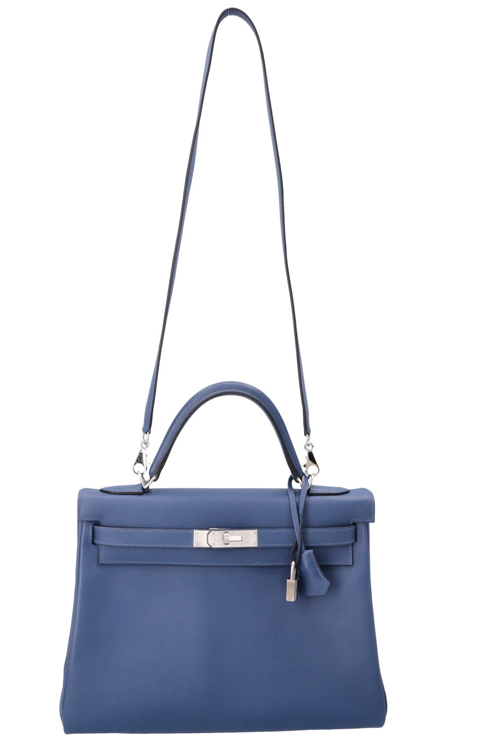 HERMÈS Kelly 32 Retourne Verso Evercolor Bleu Brighton Capucine
