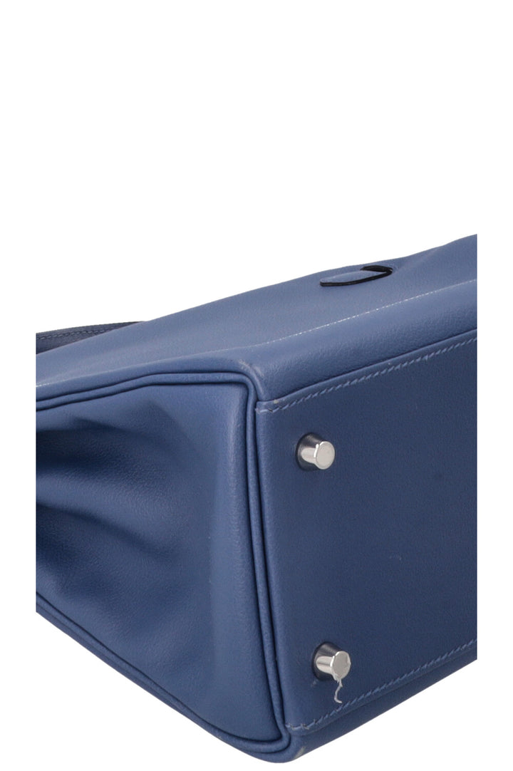 HERMÈS Kelly 32 Retourne Verso Evercolor Bleu Brighton Capucine