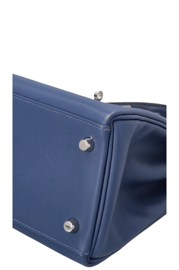 HERMÈS Kelly 32 Retourne Verso Evercolor Bleu Brighton Capucine