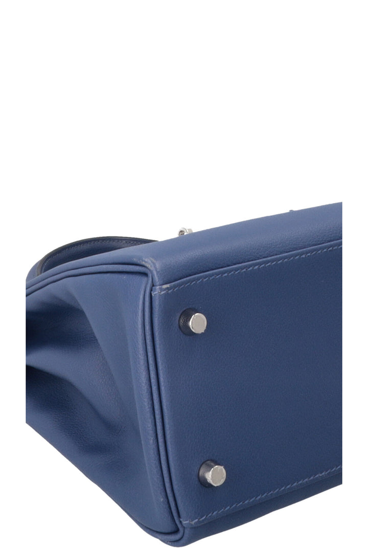 HERMÈS Kelly 32 Retourne Verso Evercolor Bleu Brighton Capucine