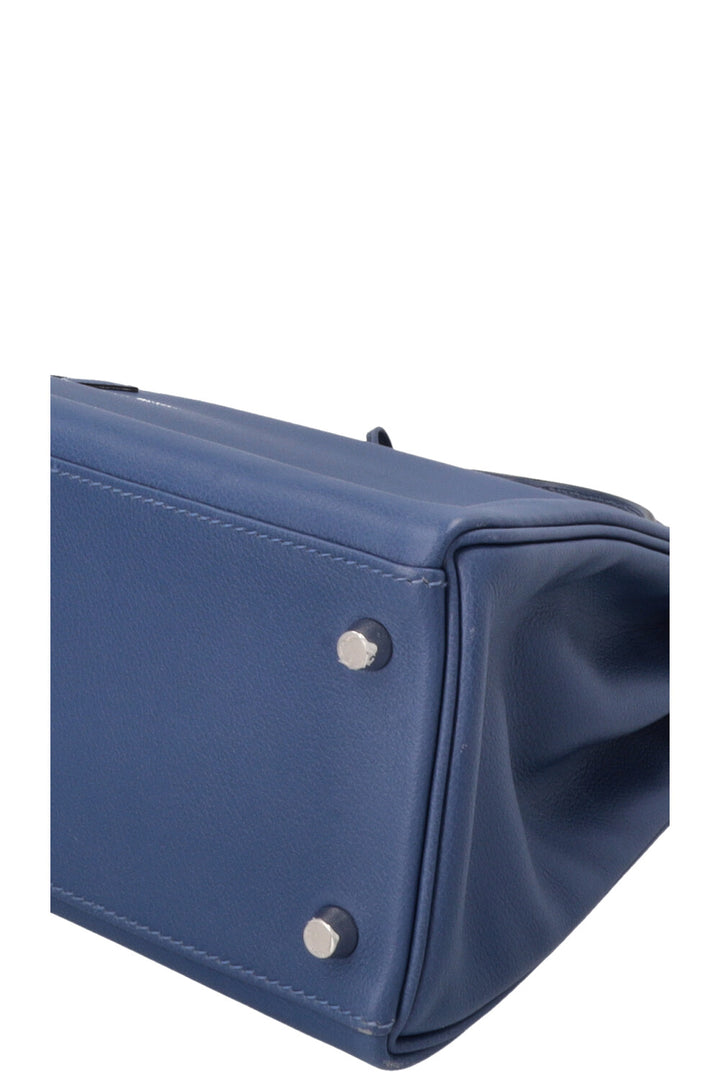 HERMÈS Kelly 32 Retourne Verso Evercolor Bleu Brighton Capucine