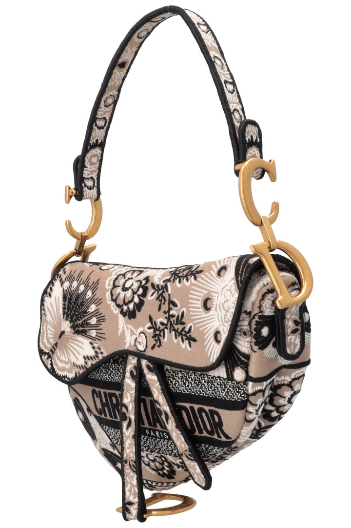 CHRISTIAN DIOR Saddle Bag Canvas Brown