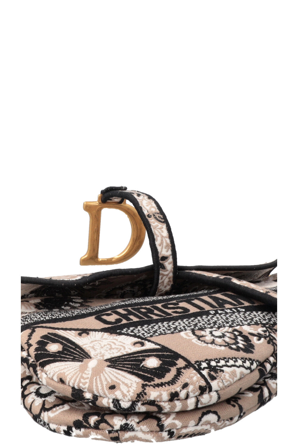 CHRISTIAN DIOR Saddle Bag Canvas Brown