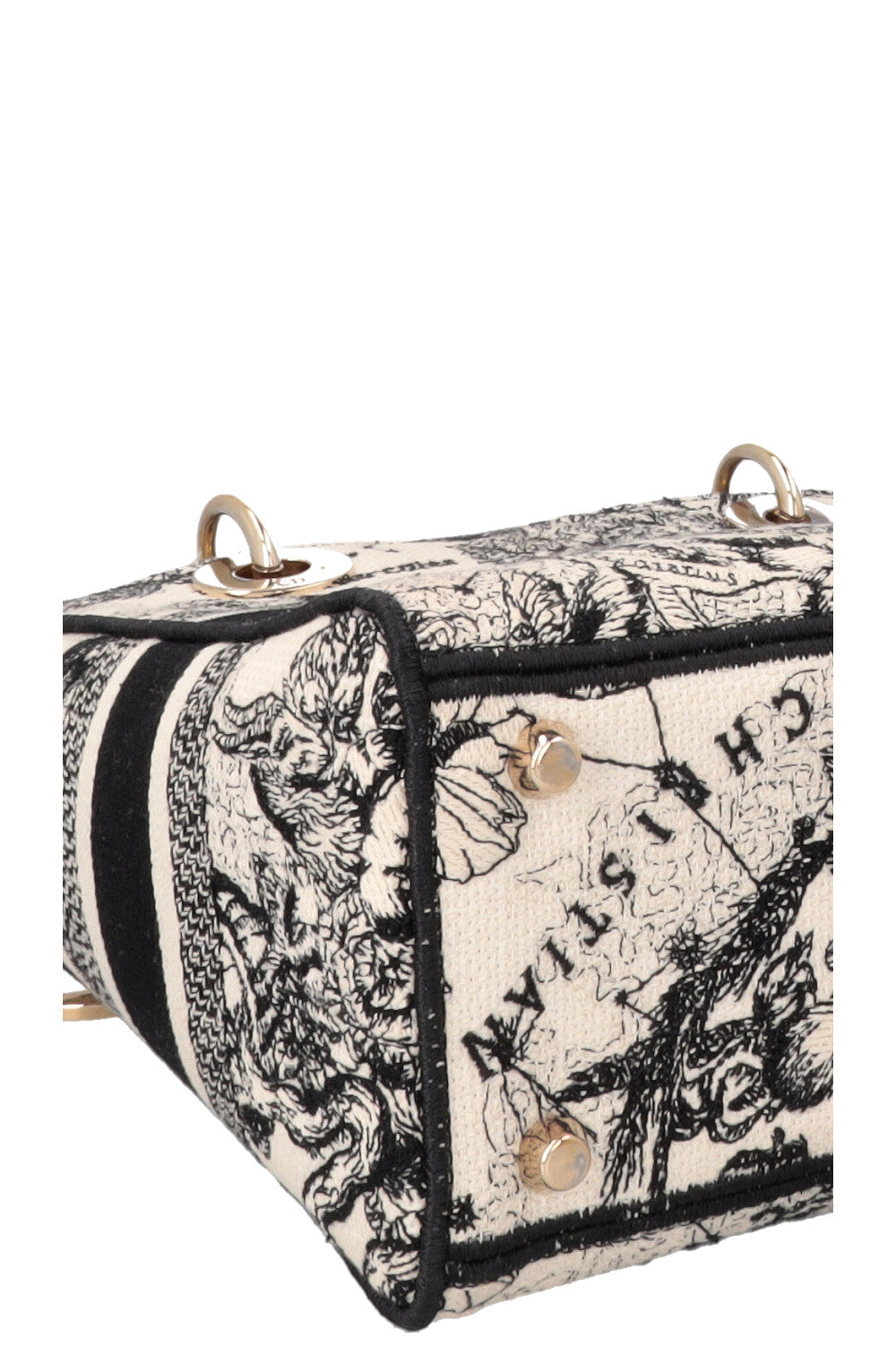 CHRISTIAN DIOR Lady Dior D-Lite Hercules Canvas Ivory Black