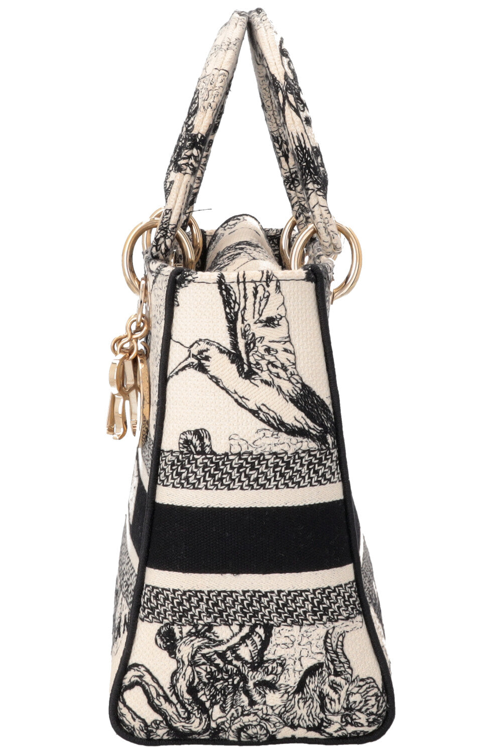 CHRISTIAN DIOR Lady Dior D-Lite Hercules Canvas Ivory Black