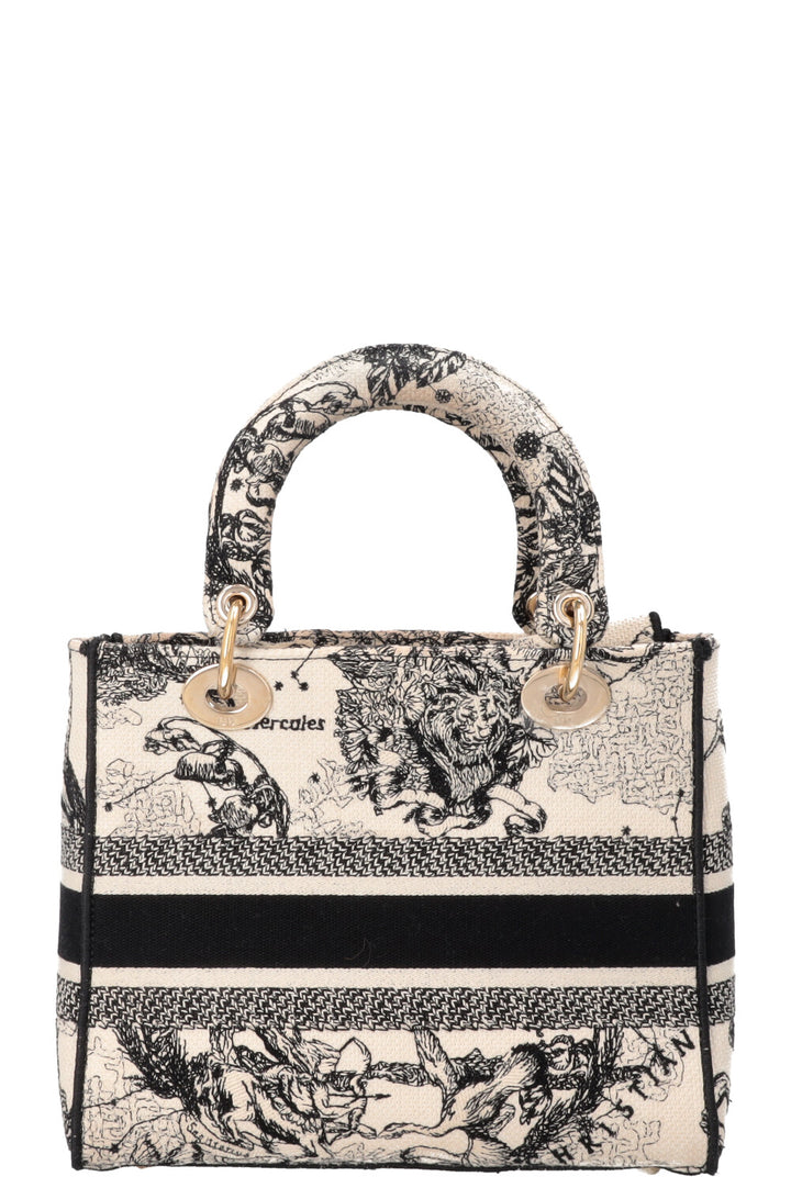 CHRISTIAN DIOR Lady Dior D-Lite Hercules Canvas Ivory Black
