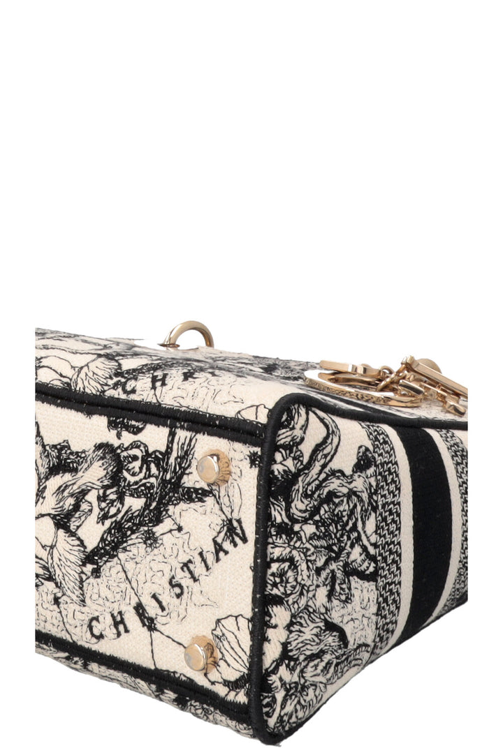 CHRISTIAN DIOR Lady Dior D-Lite Hercules Canvas Ivory Black