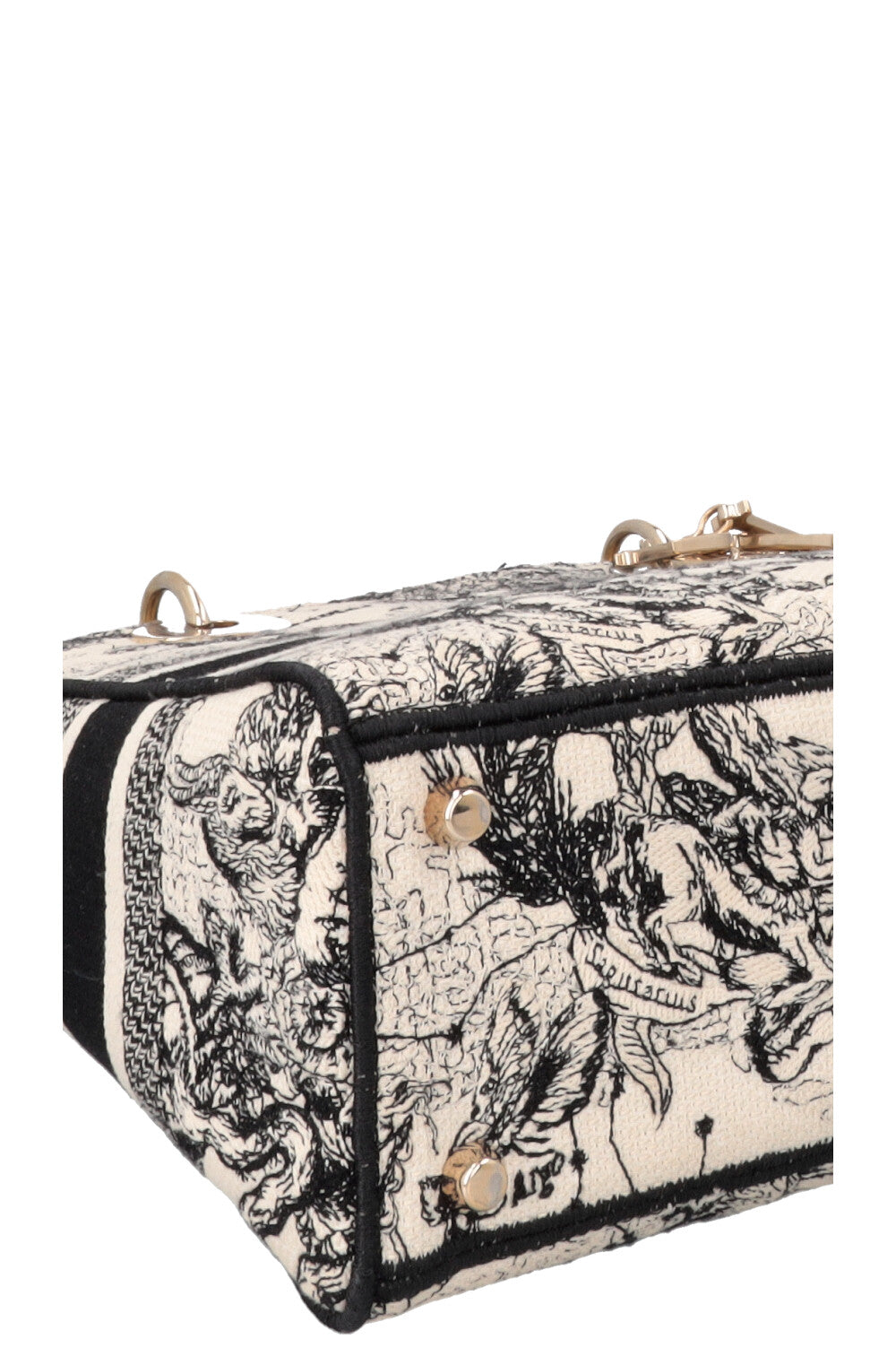 CHRISTIAN DIOR Lady Dior D-Lite Hercules Canvas Ivory Black