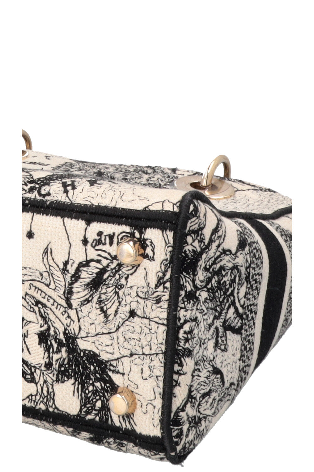 CHRISTIAN DIOR Lady Dior D-Lite Hercules Canvas Ivory Black