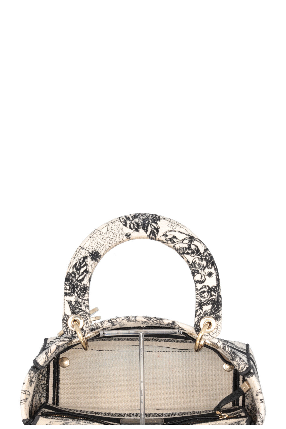 CHRISTIAN DIOR Lady Dior D-Lite Hercules Medium Canvas Black Ivory
