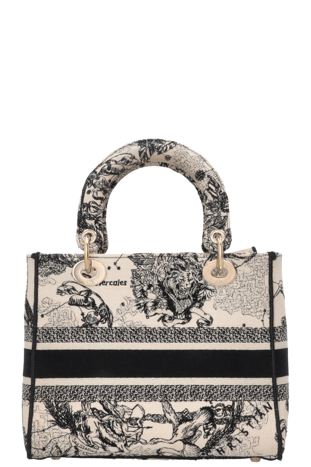 CHRISTIAN DIOR Lady Dior D-Lite Hercules Medium Canvas Black Ivory