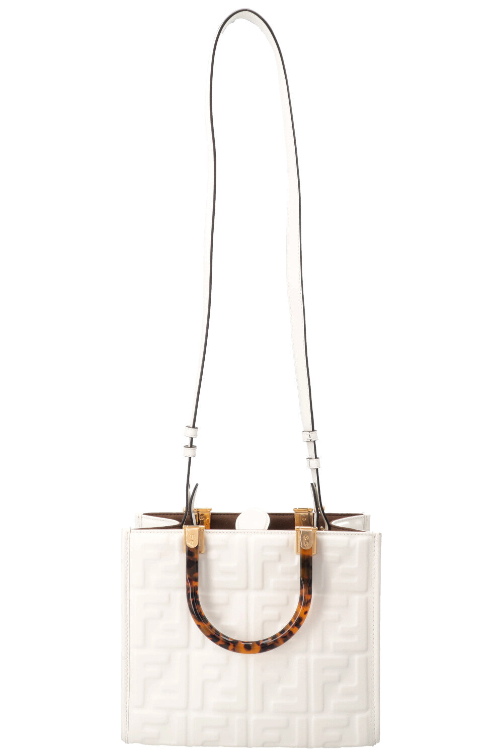 FENDI Sunshine Bag Zucca Leather White