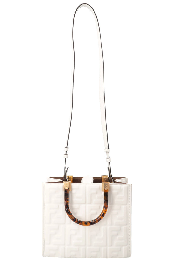 FENDI Sunshine Bag Zucca Leather White