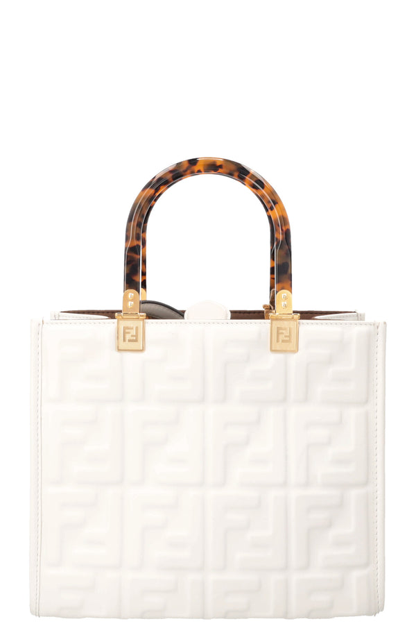 FENDI Sunshine Bag Zucca Leather White