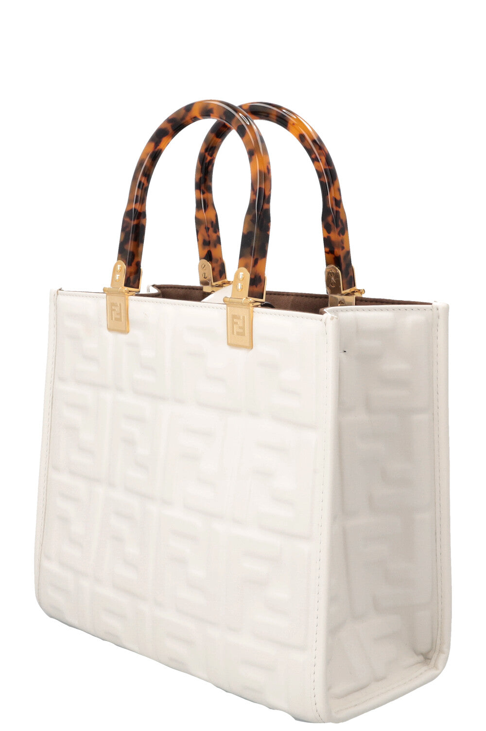 FENDI Sunshine Bag Zucca Leather White