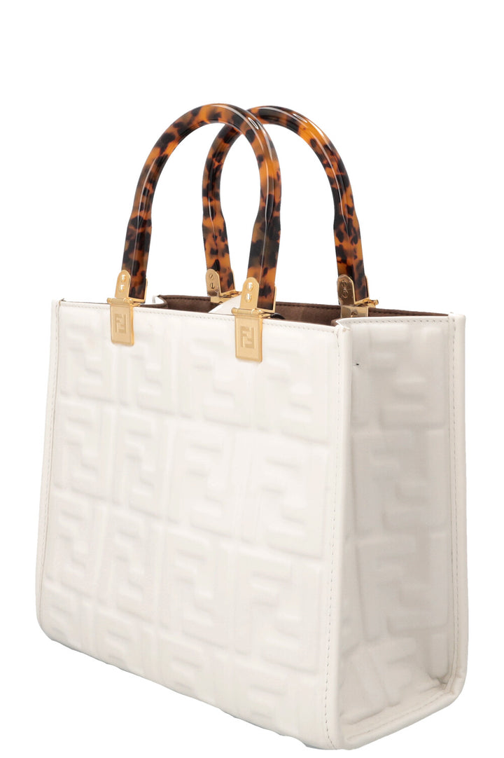FENDI Sunshine Bag Zucca Leather White