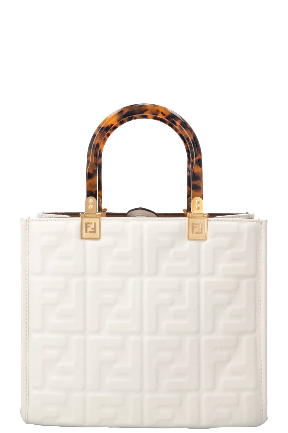 FENDI Sunshine Bag Zucca Leather White