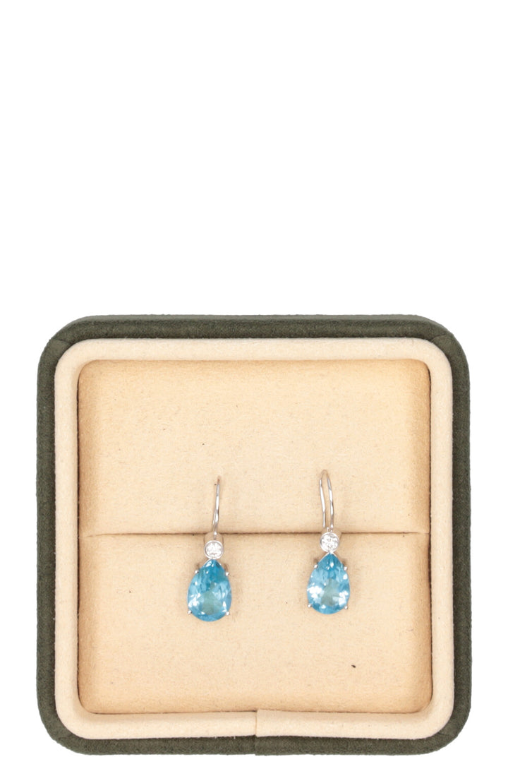 WAGNER Earrings Topaze Diamonds White Gold Blue