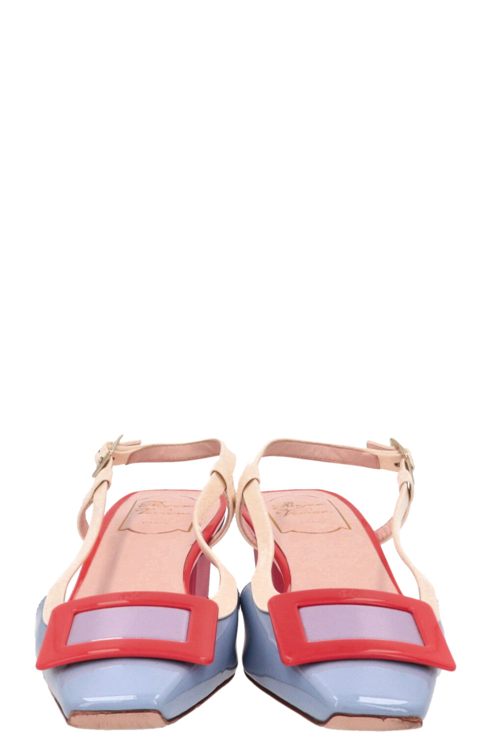 ROGER VIVIER Belle Vivier Slingbacks en cuir verni multicolore