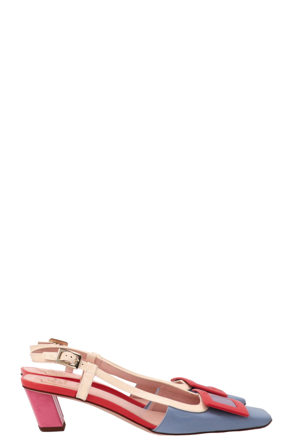 ROGER VIVIER Belle Vivier Slingbacks en cuir verni multicolore