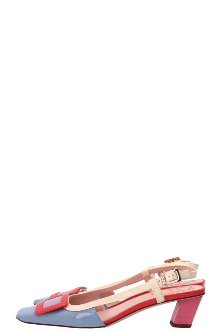 ROGER VIVIER Belle Vivier Slingbacks en cuir verni multicolore