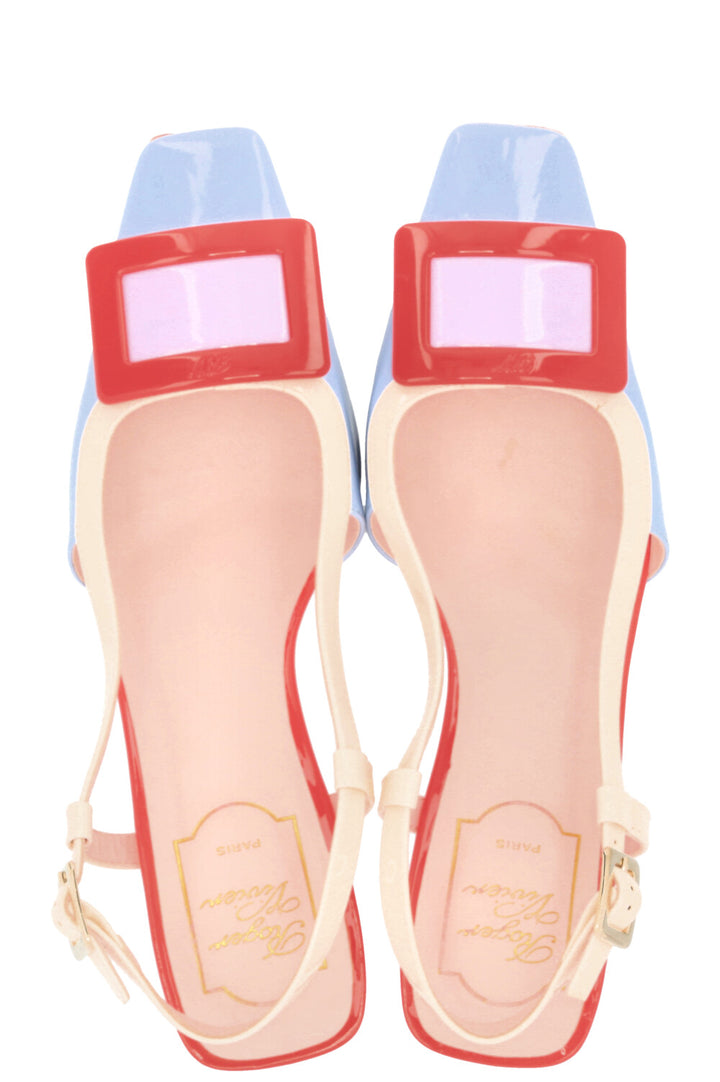 ROGER VIVIER Belle Vivier Slingbacks en cuir verni multicolore