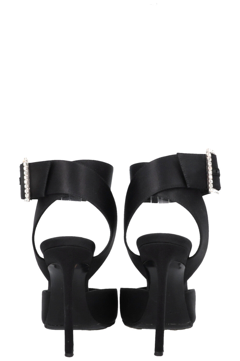 SAINT LAURENT Claude Slingback Heels Satin Black