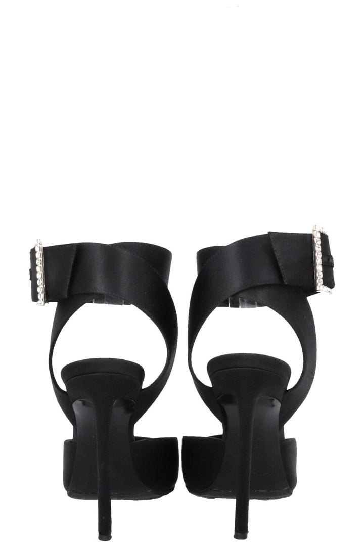 SAINT LAURENT Claude Slingback Heels Satin Black