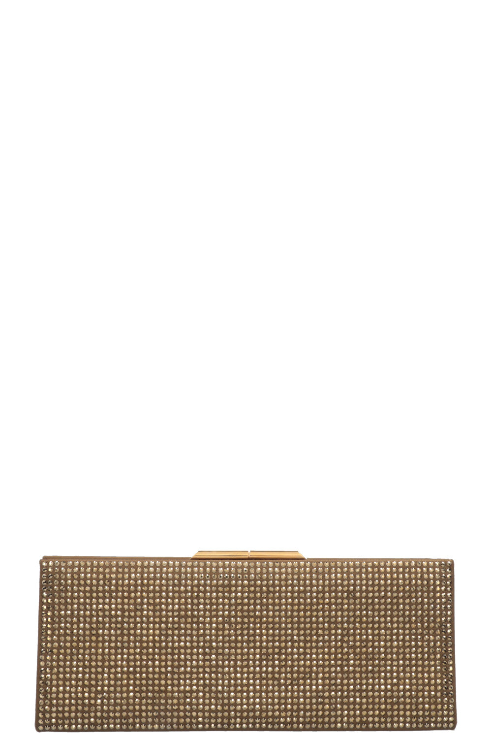 SAINT LAURENT Midnight Clutch Embellished Satin Gold