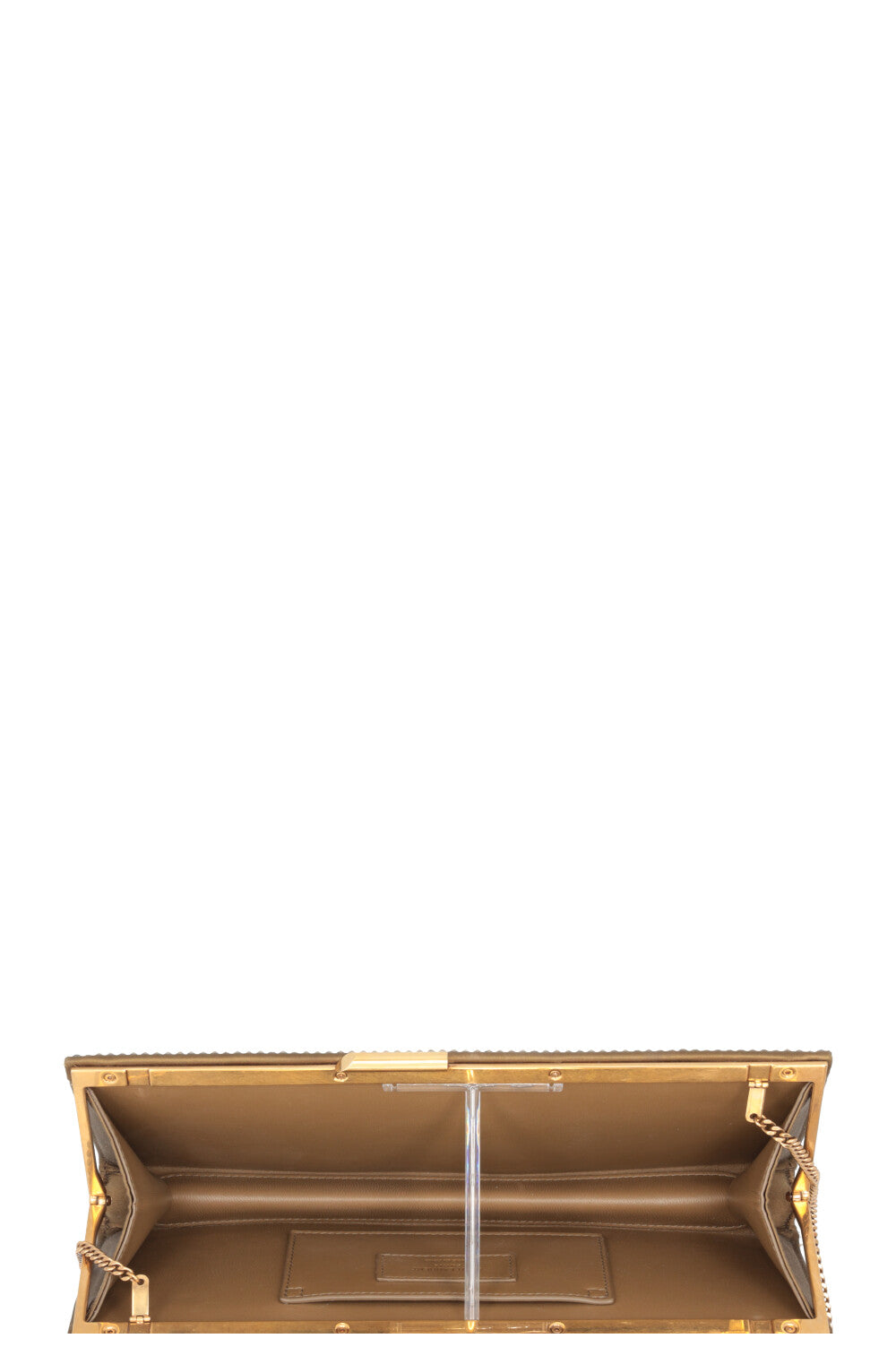 SAINT LAURENT Midnight Clutch Embellished Satin Gold