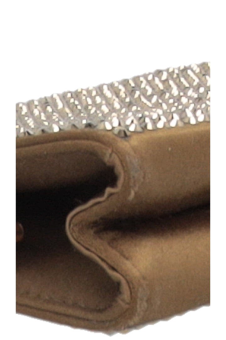 SAINT LAURENT Midnight Clutch Embellished Satin Gold