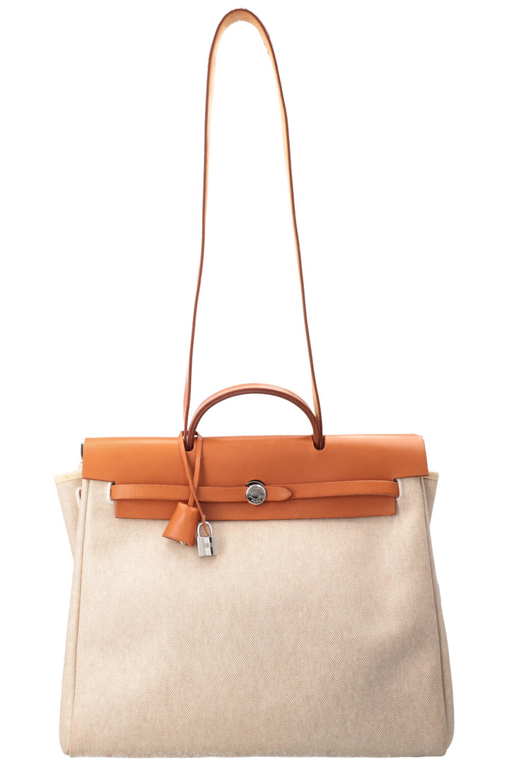 HERMÈS Vintage Herbag 39 Toile H Vache Hunter