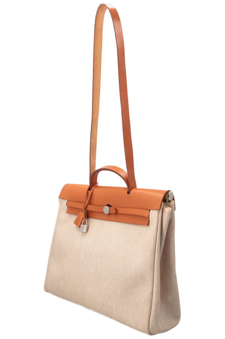 HERMÈS Vintage Herbag 39 Toile H Vache Hunter