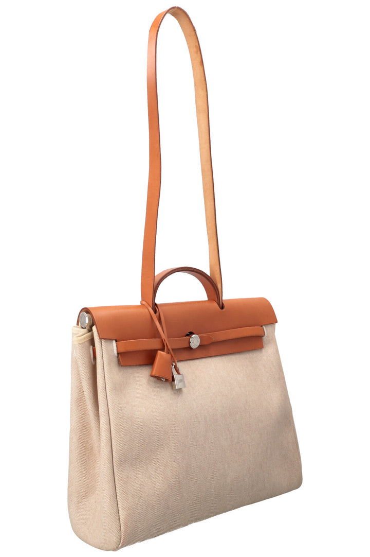 HERMÈS Vintage Herbag 39 Toile H Vache Hunter