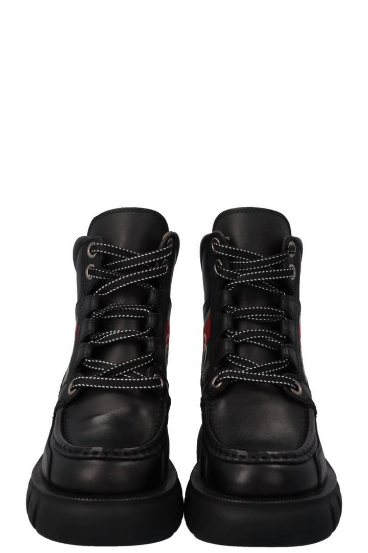 GUCCI Quebec Boots Leather Black