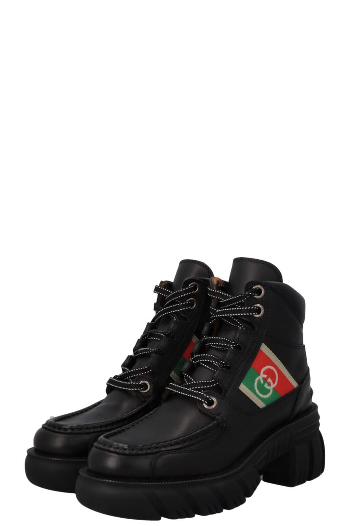 GUCCI Quebec Boots Leather Black