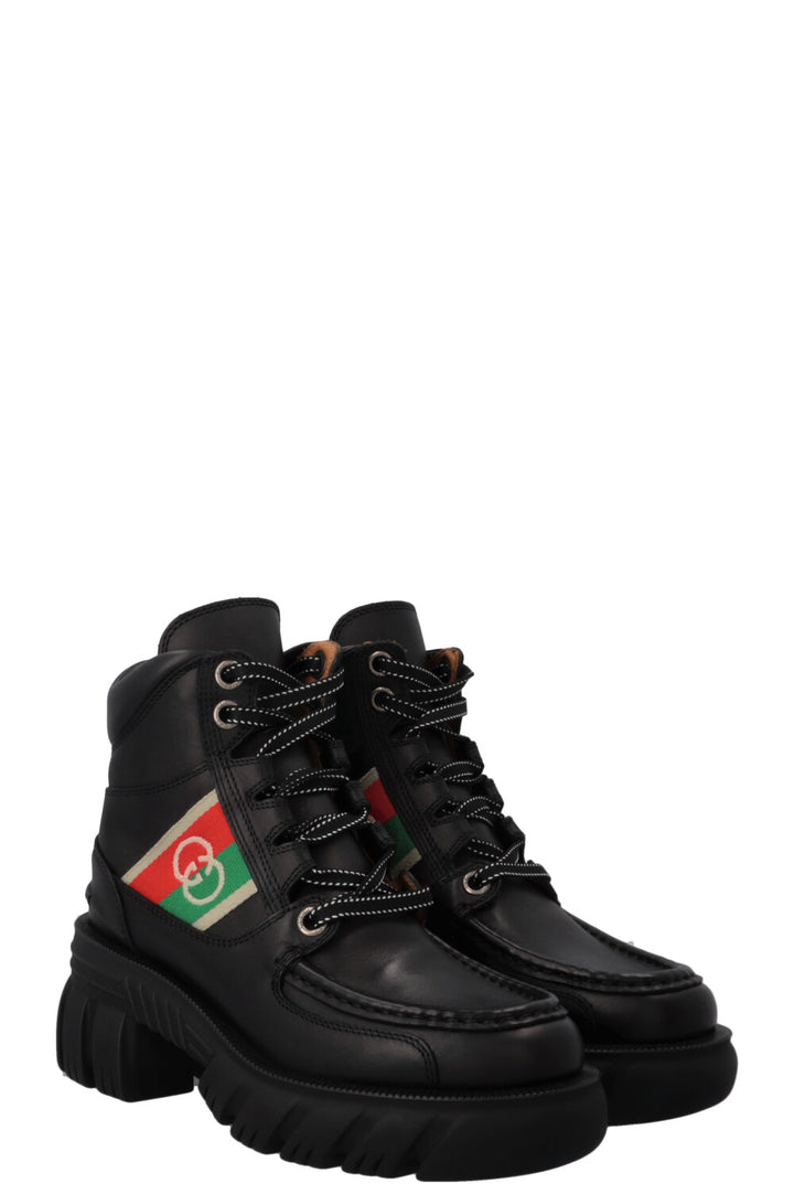 GUCCI Quebec Boots Leather Black