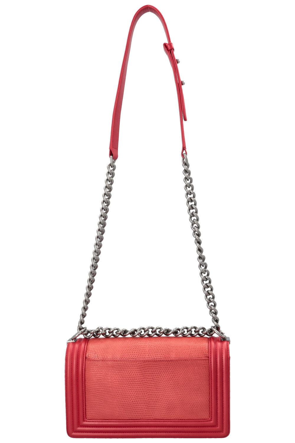 CHANEL Medium Boy Bag Lizzard Red