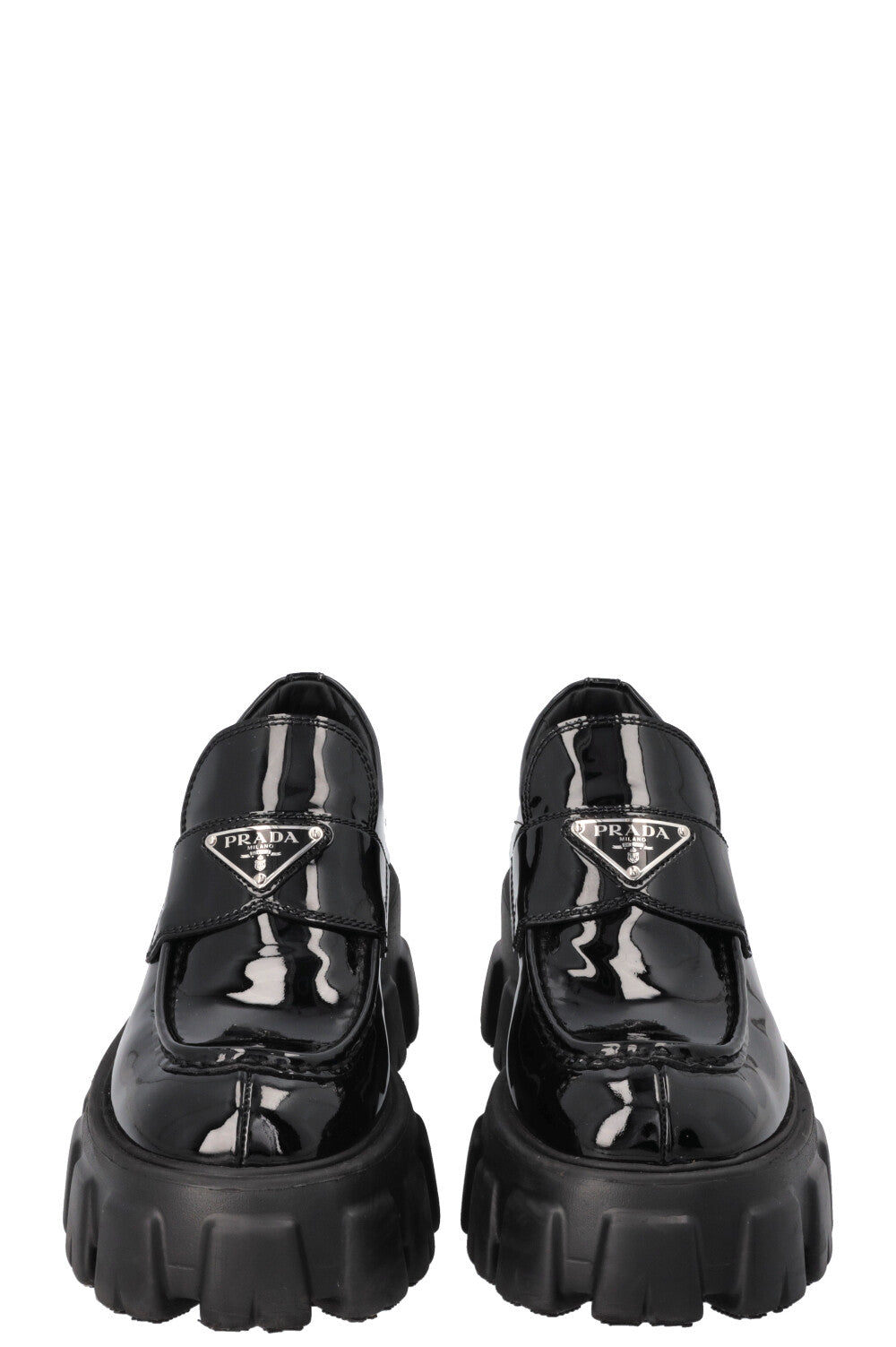 PRADA Monolith Loafers Patent Black