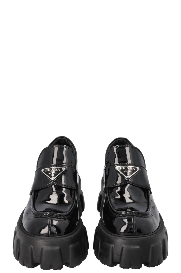 PRADA Monolith Loafers Patent Black