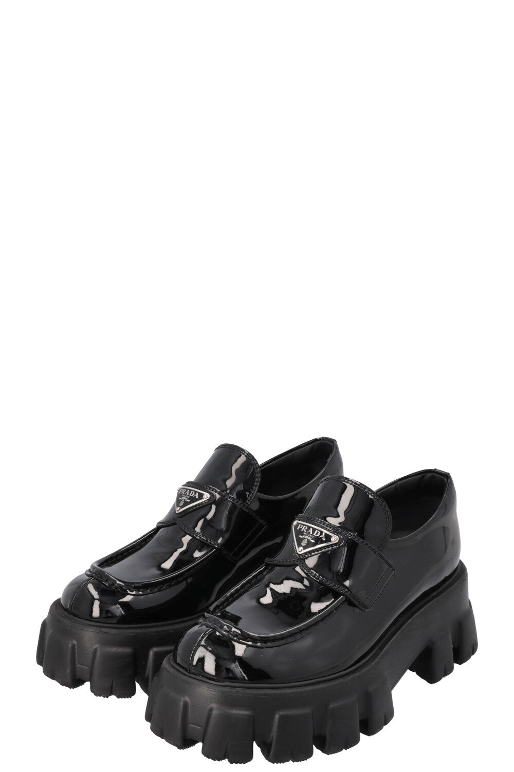 PRADA Monolith Loafers Patent Black