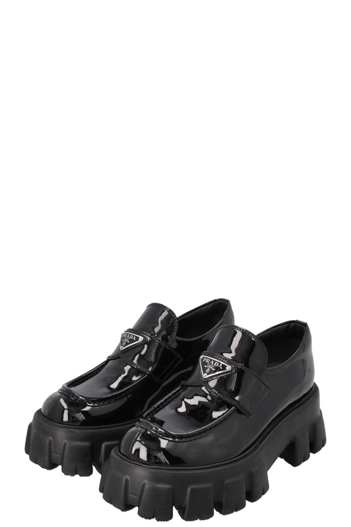 PRADA Monolith Loafers Patent Black