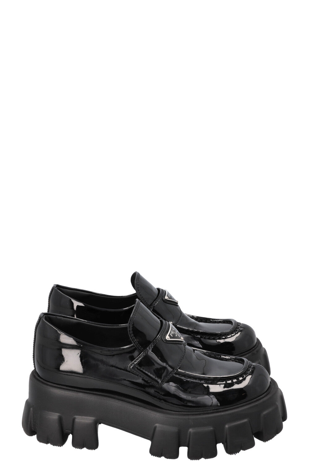 PRADA Monolith Loafers Patent Black